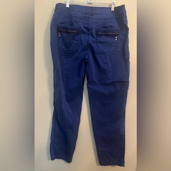 Chico's Royal Blue Casual Straight Leg Ankle Pants Chico's Size 2, US Size 12 - Picture 2 of 15